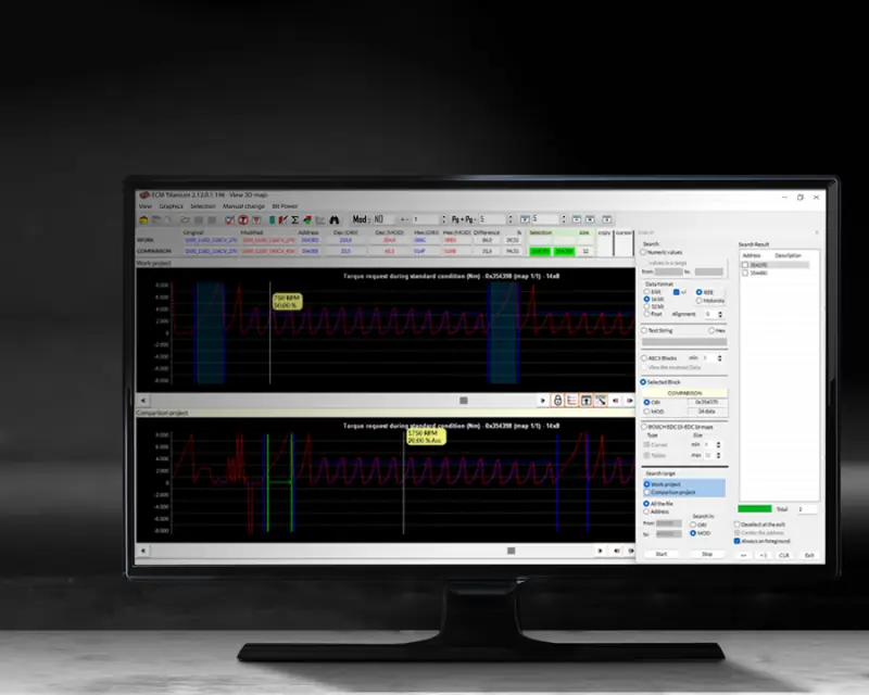 ECM Titanium am Monitor: Vergleich zweier Dateien