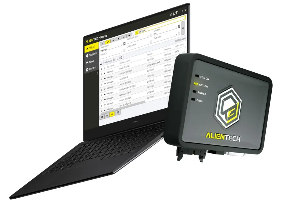 Alientech Suite am Laptop mit KESS3