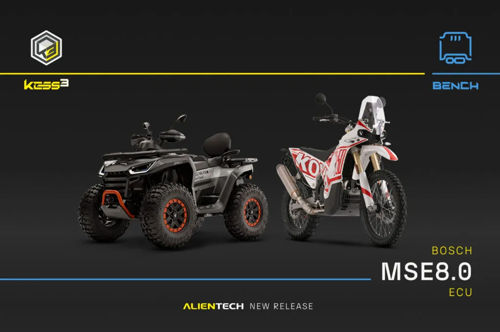 Neues BENCH-Protokoll für Bosch MSE8.0 ECUs – Motorräder und ATVs.